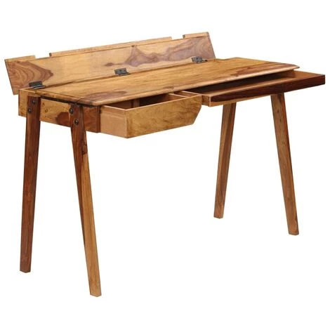 TRUE DEAL Bureau 118 X 50 X 76 Cm Bois Solide De Sesham 5 TRUE DEAL Bureau 118 X 50 X 76 Cm Bois Solide De Sesham – Image 3