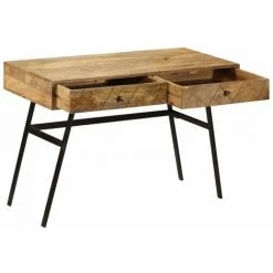 TRUE DEAL Bureau Avec Tiroirs Bois Solide De Manguier 110x50x76 Cm 10 TRUE DEAL Bureau Avec Tiroirs Bois Solide De Manguier 110x50x76 Cm -France Bureau Soldes 2022 26660777 4
