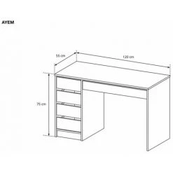 Bureau BOBOCHIC - Bureau 5 Tiroirs AYEM Blanc - Blanc -France Bureau Soldes 2022 26661114 3