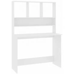 ASUPERMALL Bureau Avec Etageres Blanc 110 X 45 X 157 Cm Agglomere -France Bureau Soldes 2022 26708496 2