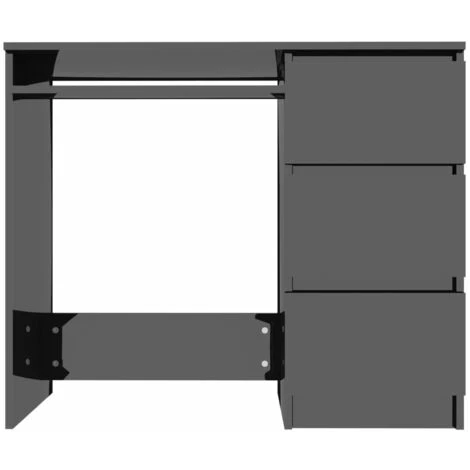 ASUPERMALL Bureau Noir Brillant 90x45x76 Cm Agglomere 4 ASUPERMALL Bureau Noir Brillant 90x45x76 Cm Agglomere – Image 2