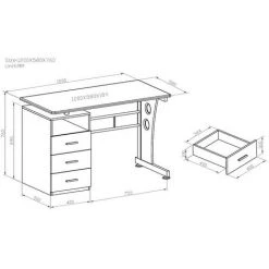 SIX Bureau Informatique Rio Blanc Avec Tiroirs De Rangement -France Bureau Soldes 2022 26798802 5