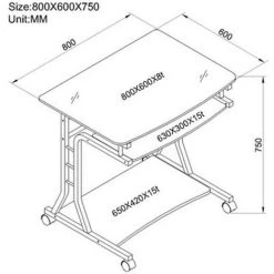 SIX Bureau Informatique - Roulant - Verre/érable -France Bureau Soldes 2022 26798812 3
