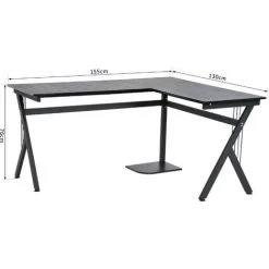 MH Bureau D’angle Design ZEMBRA - Noir -France Bureau Soldes 2022 26798844 3