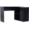 MH Bureau Informatique Meuble D'angle Multi-rangements Avec étagères CORNER Noir -France Bureau Soldes 2022 26798863 1
