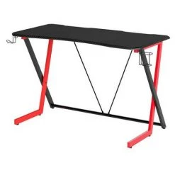 SIX Bureau Gaming La Meilleraie En Bois Mdf Style Fibre De Carbone Noir / Rouge