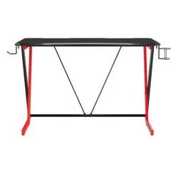 SIX Bureau Gaming La Meilleraie En Bois Mdf Style Fibre De Carbone Noir / Rouge -France Bureau Soldes 2022 26798881 4