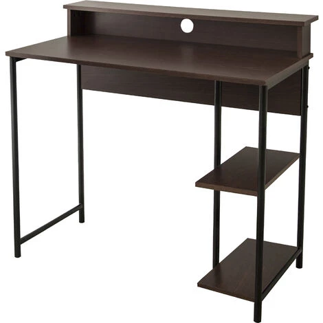 Teamson Home 35" Bureau À Domicile En Bois Bureau D'Ordinateur Et Étagères Marron VNF-00093 - Marron 3 Teamson Home 35" Bureau À Domicile En Bois Bureau D'Ordinateur Et Étagères Marron VNF-00093 - Marron