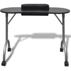 Table à Manucure Pliable Avec Roulettes Noir VidaXL -France Bureau Soldes 2022 2707246 2