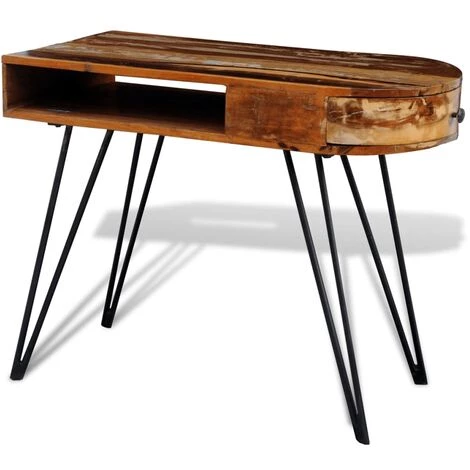 TRUE DEAL Bureau Avec Pieds En Fer Bois De Récupération Solide 3 TRUE DEAL Bureau Avec Pieds En Fer Bois De Récupération Solide