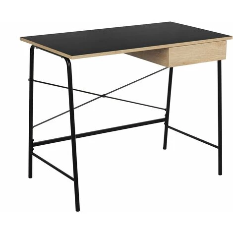 THE HOME DECO FACTORY Bureau Industriel En Bois Stanford - 100 X 50 X 75 - Noir 3 THE HOME DECO FACTORY Bureau Industriel En Bois Stanford - 100 X 50 X 75 - Noir