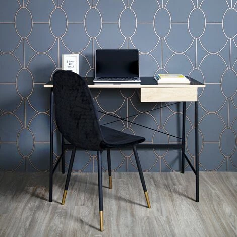 THE HOME DECO FACTORY Bureau Industriel En Bois Stanford - 100 X 50 X 75 - Noir 4 THE HOME DECO FACTORY Bureau Industriel En Bois Stanford - 100 X 50 X 75 - Noir – Image 2