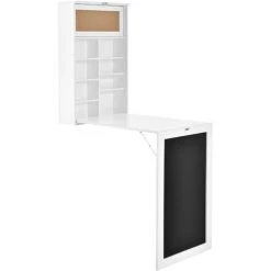 Table Murale Pliable MDF 156 X 50 X 91,5 Cm Blanc [en.casa] -France Bureau Soldes 2022 27153804 3