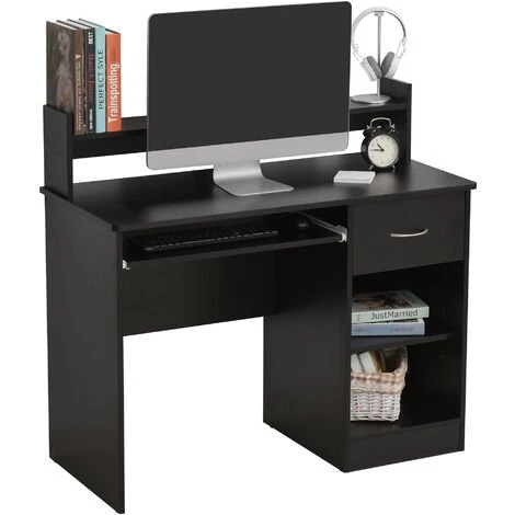 HOMCOM Bureau Informatique Multimédia Multi-rangements Panneaux Particules Noir 3 HOMCOM Bureau Informatique Multimédia Multi-rangements Panneaux Particules Noir