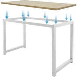 ML-DESIGN Bureau Informatique 120x60 Cm Table De D'ordinateur En MDF Métal Chêne Et Blanc -France Bureau Soldes 2022 27167529 3