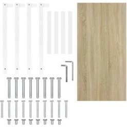 ML-DESIGN Bureau Informatique 120x60 Cm Table De D'ordinateur En MDF Métal Chêne Et Blanc -France Bureau Soldes 2022 27167529 5