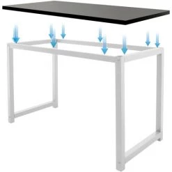 ML-DESIGN Bureau De Table Informatique Ordinateur En MDF Métal 120x60 Cm Noir Et Blanc -France Bureau Soldes 2022 27167534 3