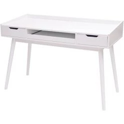Bureau HHG-888b, Table Pour Ordinateur, MDF 120x55cm ~ Blanc -France Bureau Soldes 2022 27221788 3