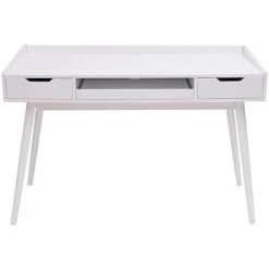 Bureau HHG-888b, Table Pour Ordinateur, MDF 120x55cm ~ Blanc -France Bureau Soldes 2022 27221788 4