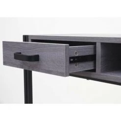Bureau HHG-594, Table Pour Ordinateur, Structure 3D, 122x70cm ~ Gris -France Bureau Soldes 2022 27221903 5
