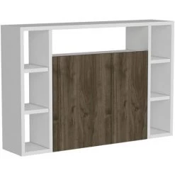 Bureau Pliable Mural Omega 90x19,5x60 Cm Blanc Et Noyer Homemania - Multicolore 10 Bureau Pliable Mural Omega 90x19,5x60 Cm Blanc Et Noyer Homemania - Multicolore -France Bureau Soldes 2022 27288177 4