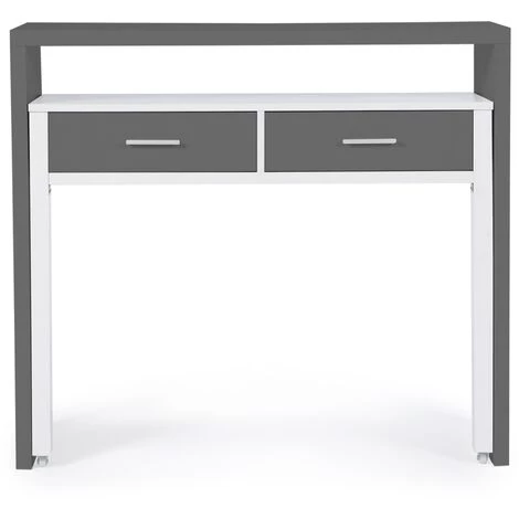 IDMARKET Bureau Extensible MAX Bois Blanc Et Gris 7 IDMARKET Bureau Extensible MAX Bois Blanc Et Gris – Image 5