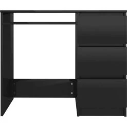 LITZEE Bureau Noir Brillant 90x45x76 Cm Aggloméré -France Bureau Soldes 2022 27334018 4