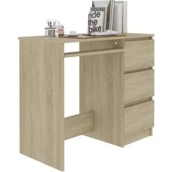 LITZEE Bureau Chêne Sonoma 90x45x76 Cm Aggloméré -France Bureau Soldes 2022 27334030 3