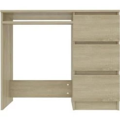 LITZEE Bureau Chêne Sonoma 90x45x76 Cm Aggloméré -France Bureau Soldes 2022 27334030 4