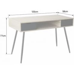 HAPPY GARDEN Bureau Scandinave Bois, Tiroirs Noirs BJORN - Noir -France Bureau Soldes 2022 27375127 5