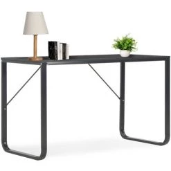 LITZEE Bureau D'ordinateur Noir 120x60x73 Cm