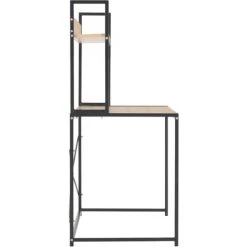 LITZEE Bureau D'ordinateur Noir Et Chêne 120 X 60 X 138 Cm 11 LITZEE Bureau D'ordinateur Noir Et Chêne 120 X 60 X 138 Cm -France Bureau Soldes 2022 27507370 5