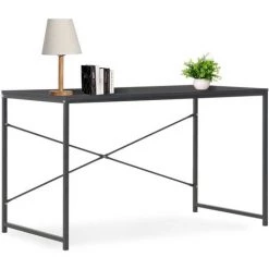 LITZEE Bureau D'ordinateur Noir 120 X 60 X 70 Cm