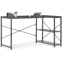LITZEE Bureau D'ordinateur Noir 120 X 72 X 70 Cm