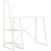 LITZEE Bureau Avec étagère Blanc 102x50x117 Cm