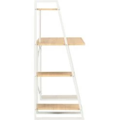 LITZEE Bureau Avec étagère Blanc Et Chêne 102x50x117 Cm -France Bureau Soldes 2022 27507565 3