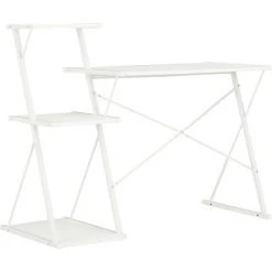 LITZEE Bureau Avec étagère Blanc 116x50x93 Cm -France Bureau Soldes 2022 27507572 4