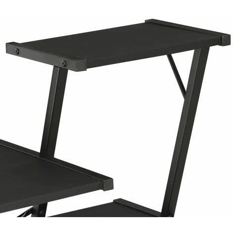 LITZEE Bureau Avec étagère Noir 116x50x93 Cm 7 LITZEE Bureau Avec étagère Noir 116x50x93 Cm – Image 5