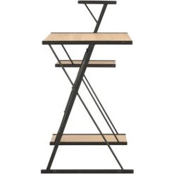 LITZEE Bureau Avec étagère Noir Et Chêne 116x50x93 Cm -France Bureau Soldes 2022 27507596 3