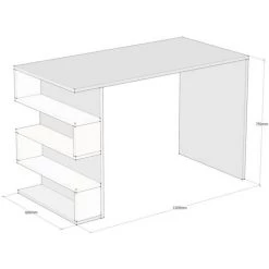 HOME MANIA Bureau D'ordinateur Limber 120x60x75 Cm Blanc Homemania - Blanc -France Bureau Soldes 2022 27566155 3