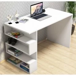 HOME MANIA Bureau D'ordinateur Limber 120x60x75 Cm Blanc Homemania - Blanc -France Bureau Soldes 2022 27566155 4