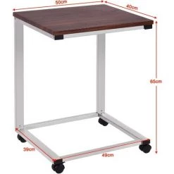 COSTWAY Table D'ordinateur Portable Bureau Informatique Avec 4 Roulettes Table D’appoint Pour Ordinateur Table De Lit Plateau En MDF 50 X 40 X 65 Cm Noyer 11 COSTWAY Table D'ordinateur Portable Bureau Informatique Avec 4 Roulettes Table D’appoint Pour Ordinateur Table De Lit Plateau En MDF 50 X 40 X 65 Cm Noyer -France Bureau Soldes 2022 27569996 5