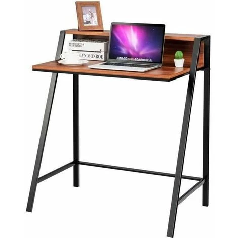 COSTWAY Table De Bureau Pour Ordinateur à 2 Niveaux Avec Tablette Moniteur Charge 50KG Bureau Imformatique Pour Chambre,Bureau,Salon 3 COSTWAY Table De Bureau Pour Ordinateur à 2 Niveaux Avec Tablette Moniteur Charge 50KG Bureau Imformatique Pour Chambre,Bureau,Salon