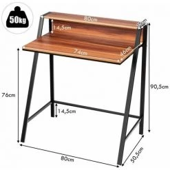 COSTWAY Table De Bureau Pour Ordinateur à 2 Niveaux Avec Tablette Moniteur Charge 50KG Bureau Imformatique Pour Chambre,Bureau,Salon 9 COSTWAY Table De Bureau Pour Ordinateur à 2 Niveaux Avec Tablette Moniteur Charge 50KG Bureau Imformatique Pour Chambre,Bureau,Salon -France Bureau Soldes 2022 27570005 4