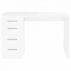 MEUBLETMOI Bureau Finition Décor Blanc Avec 4 Tiroirs - BASILE - Blanc 9 MEUBLETMOI Bureau Finition Décor Blanc Avec 4 Tiroirs - BASILE - Blanc -France Bureau Soldes 2022 27648203 3