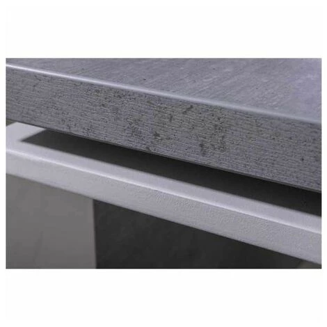 MEUBLETMOI Bureau Décor Gris Béton Et Pied En Métal - Longueur 170 Cm - NET - Gris 4 MEUBLETMOI Bureau Décor Gris Béton Et Pied En Métal - Longueur 170 Cm - NET - Gris – Image 2