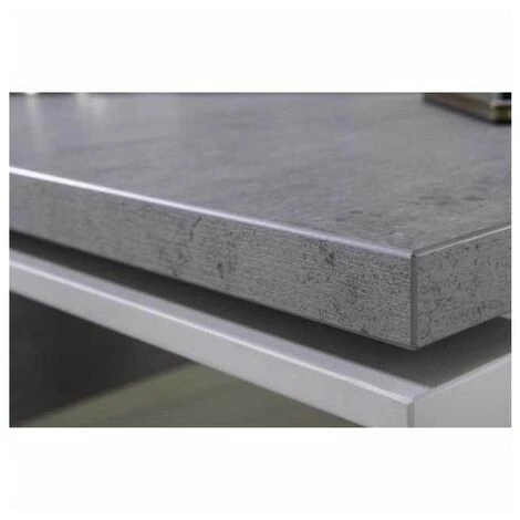 MEUBLETMOI Bureau Décor Gris Béton Et Pied En Métal - Longueur 170 Cm - NET - Gris 5 MEUBLETMOI Bureau Décor Gris Béton Et Pied En Métal - Longueur 170 Cm - NET - Gris – Image 3