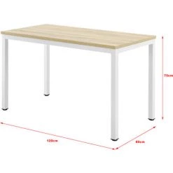 Bureau Réglable En Hauteur Odense 75 X 120 X 60 Cm Chêne Blanc [en.casa] -France Bureau Soldes 2022 27796893 5