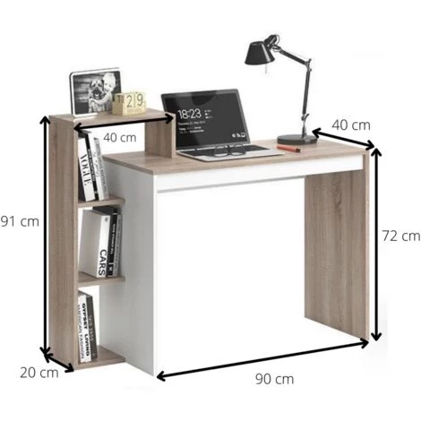 TOILINUX Bureau Design Scandinave Isidor - 110 X 40 X 91 - Marron 5 TOILINUX Bureau Design Scandinave Isidor - 110 X 40 X 91 - Marron – Image 3