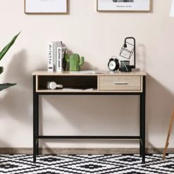 HOMCOM Bureau Style Industriel Casier + Tiroir Coulissant Châssis Métal Noir Plateau Panneaux Particules Chêne Clair 10 HOMCOM Bureau Style Industriel Casier + Tiroir Coulissant Châssis Métal Noir Plateau Panneaux Particules Chêne Clair -France Bureau Soldes 2022 27944494 4